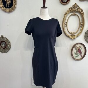 Lululemon Black Performance Short Sleeve Athletic Dress Side Zip Small